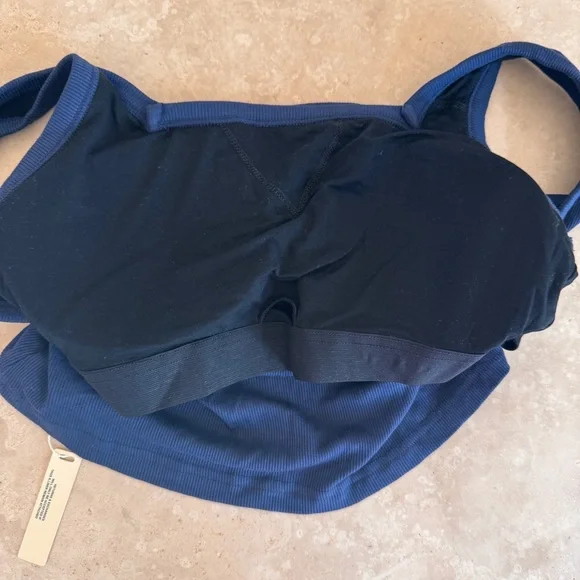 OGL Navy Blue Square Open Back Brami Tank Top Womens Size S - Picture 11 of 16